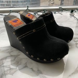 Rocket Dog Black Mules with Studded Detail